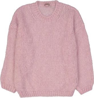Herno Mohair Wollen Trui - Dames - Ronde hals truien - Roze - 3XL - Wol - Truien & Vesten