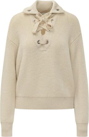 Isabel Marant Ydalia-Gd Pullover - Dames - Ronde hals truien - Beige - S - Wol - Truien & Vesten