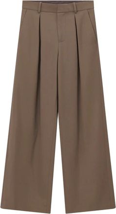 Maison Margiela Broeken, Dames, Bruin, XL, Wol, Wijde broek