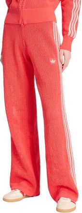 adidas Originals Firebird Open Knit Track Pants in Semi Lucid Red at Nordstrom, Size Xx-Small