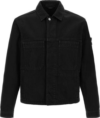 Stone Island Black Shirt Collar Jacket