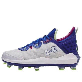 Under Armour Harper 8 Elite TPU Baseball Cleats White Royal Blue 3026591-101