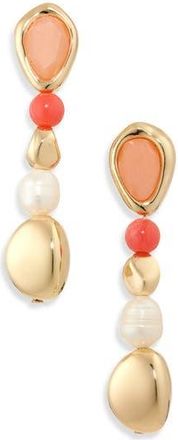 Nordstrom Rack Molten Linear Drop Earrings in Coral Multi- Gold at Nordstrom Rack