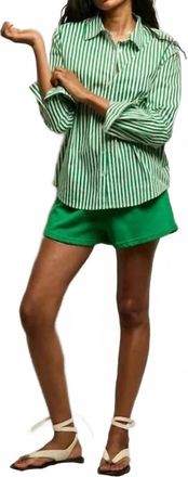 perfectwhitetee Layla French Terry Sweat Shorts In Grass