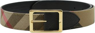 Burberry Elegante riem met gouden gesp - Dames - Riemen - Veelkleurig - 70 CM - Katoen - Accessoires