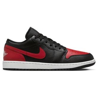 Nike Jordan Mens AJ 1 Low - Shoes Black/Varsity Red/Summit White Size 13.0