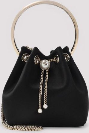 Jimmy Choo London Black Bon Bon Mini Bucket Bag