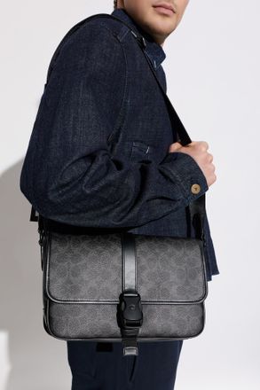 Coach Shoulder Bag With Monogram, Mens, Black