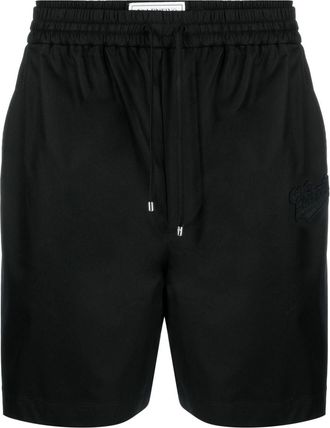 Valentino Garavani logo-patch cotton drawstring shorts - men - Polyamide/Cotton/Cupro/Polyester - 52 - Black