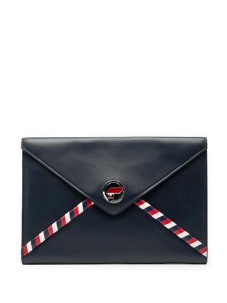 Chanel 2016-2017 Lambskin Airlines Envelope clutch bag - women - Lambskin - One Size - Blue