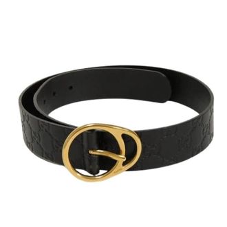 Gucci Pre-owned Guccissima Leren Riem - Heren - Vintage Accessoires - Zwart - ONE Size - Leer - Vintage