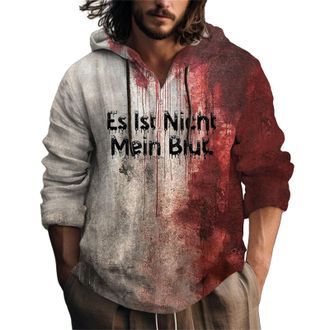 Generic Bloodstained Halloween Hoodie - Mens Hoodie Sweatshirts MenS Pullover Blood Stain Halloween Casual Hoody Men Blood Splash Pattern Hooded Jacket Sweats