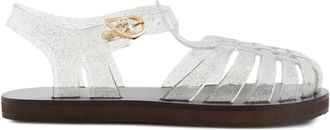 Ancient Greek Sandals Homeria glitter-embellished sandals - White