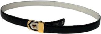 Gucci Pre-owned GG Logo Riem - Dames - Vintage Accessoires - Zwart - ONE Size - Leer - Vintage