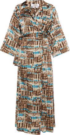 Usha Wikkeljurk Dames Bruin Veelkleurig