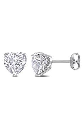 Delmar Sterling Silver Lab Grown Moissanite Heart Stud Earrings at Nordstrom Rack