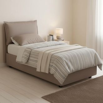 Dmora Dmora - Cama Individual Dgjyl, Cama Contenedor Con Revestimiento De Tela, 100% Made In Italy, Apertura Lateral, Adecuado Para Colch&oacute;n 80x190 Cm, T&oacute;rto
