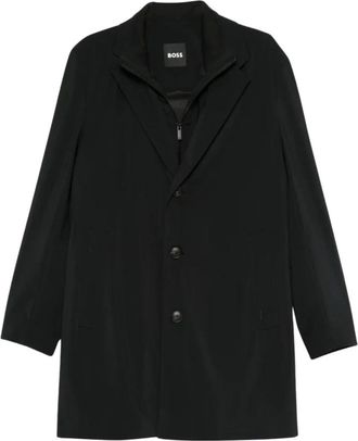 HUGO BOSS Hombre, Abrigos, Negro, Talla: L