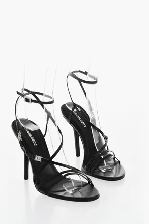 Dsquared2 ICON Leather Ankle-Strap Sandals, 10 mm Heel Dsquared2