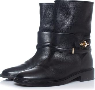 Balenciaga Pre-owned Womens black grained leather biker boots - Size EU 39