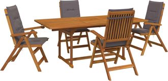 vidaXL Conjunto De Comedor Exterior Con Parasol 6 Uds. Gris Antracita Vidaxl