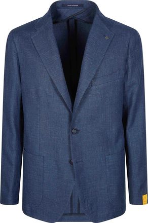 Tagliatore Deep Blue Linen-Cotton Single-Breasted Blazer