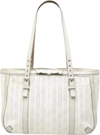 Loewe Pre-owned Tote Bags, female, White, Size: ONE SIZE Pre-owned Fabric Tote