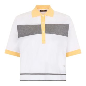 Moorer Polo Shirts, female, White, Size: L Cropped Polo