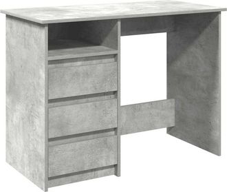 vidaXL Escritorio de madera de ingeniería gris hormigón 102x50x75 cm Vidaxl
