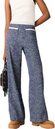 Maje Tweed trousers in Navy at Nordstrom, Size 34 Eu