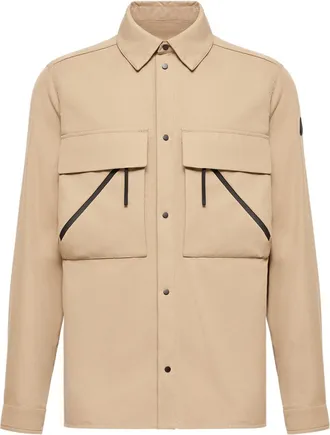 Moncler Moncler Brushed Cotton Shirt, Men, Beige, Size: Xl