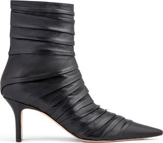 Neil J. Rodgers Plisse Ankle Boot in Black Nappa at Nordstrom, Size 39.5