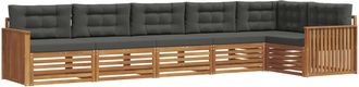 vidaXL Conjunto De Sof&aacute;s De Exterior 6 Uds. Natural Y Antracita Vidaxl