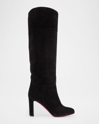 Christian Louboutin 85mm Loo Suede Knee Boots