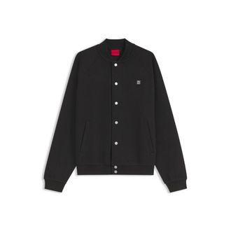 HUGO BOSS Interlock-jersey bomber jacket with stacked-logo trim