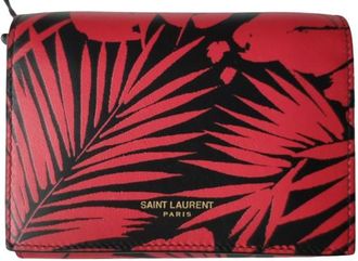 Saint Laurent Red Printed Wallet on Chain