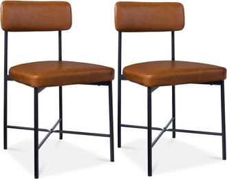 Best Choice Products Faux Leather Dining Chair Set of 2, Standard Height w/ Metal Frame