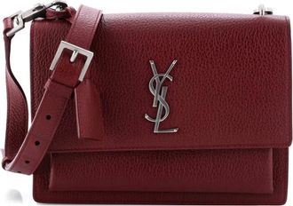 Saint Laurent Sunset Satchel Leather Medium crossbody bag - Rood