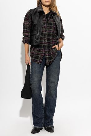 R13 Plaid Pattern Shirt, Womens, Black