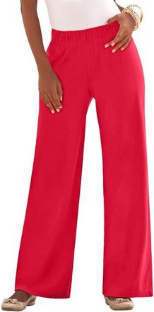 Roaman's Plus Size Pull On Wide Leg Soft Knit Pant in Vivid Red at Nordstrom, Size Small