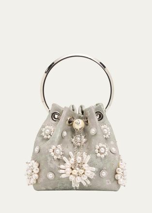 Jimmy Choo London Bon Bon Pearly Jacquard Bucket Bag