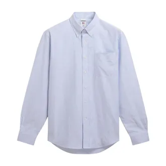 Sebago Overhemden, Heren, Blauw, M, Katoen, Gestreepte Button-Down Overhemd