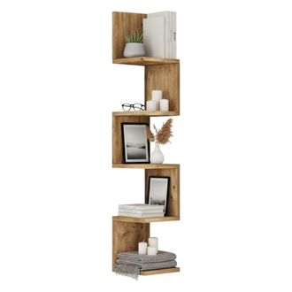 Dmora Estanter&iacute;a Kalliope, Estante, Estante De Pared, Estanter&iacute;as Multiusos, 22x22h117 Cm, Roble, Con Embalaje Reforzado - Dmora