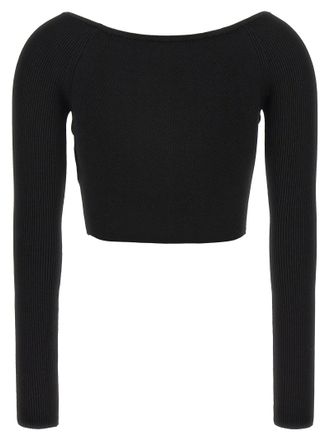 Diesel Logo-Plaque Ribbed Sweater - Black