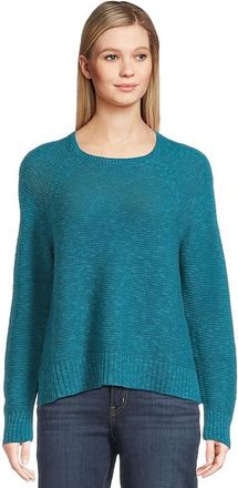 Eileen Fisher Crew Neck Raglan Sleeve Sweater Womens Sweatshirt Dragonfly : LG, Cotton/Linen
