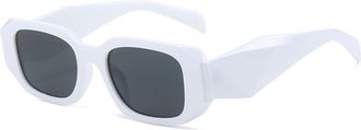 Generic Square Small Frame Mens Sunglasses Womens Commuting And Vacation Sun Glasses(White)