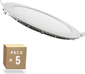 GreenIce Greenice - Pack 5 Placas Led 20w 1.800lm 4200&ordm;k Circular 40.000h [pe-1011p5-w]