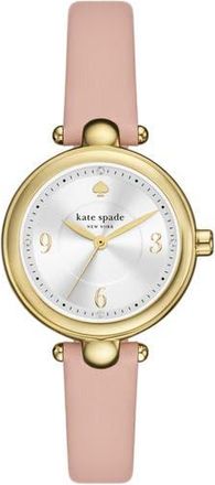Kate Spade New York gracie leather strap watch, 32mm in Gold at Nordstrom Rack