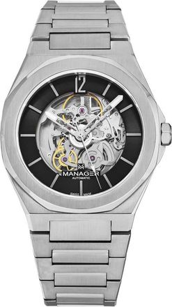 Manager Watches Open mind Automatic Black Dial Mens Watch MAN-RO-01-SM