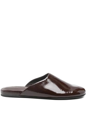 Ancient Greek Sandals patent-finish mules - Brown